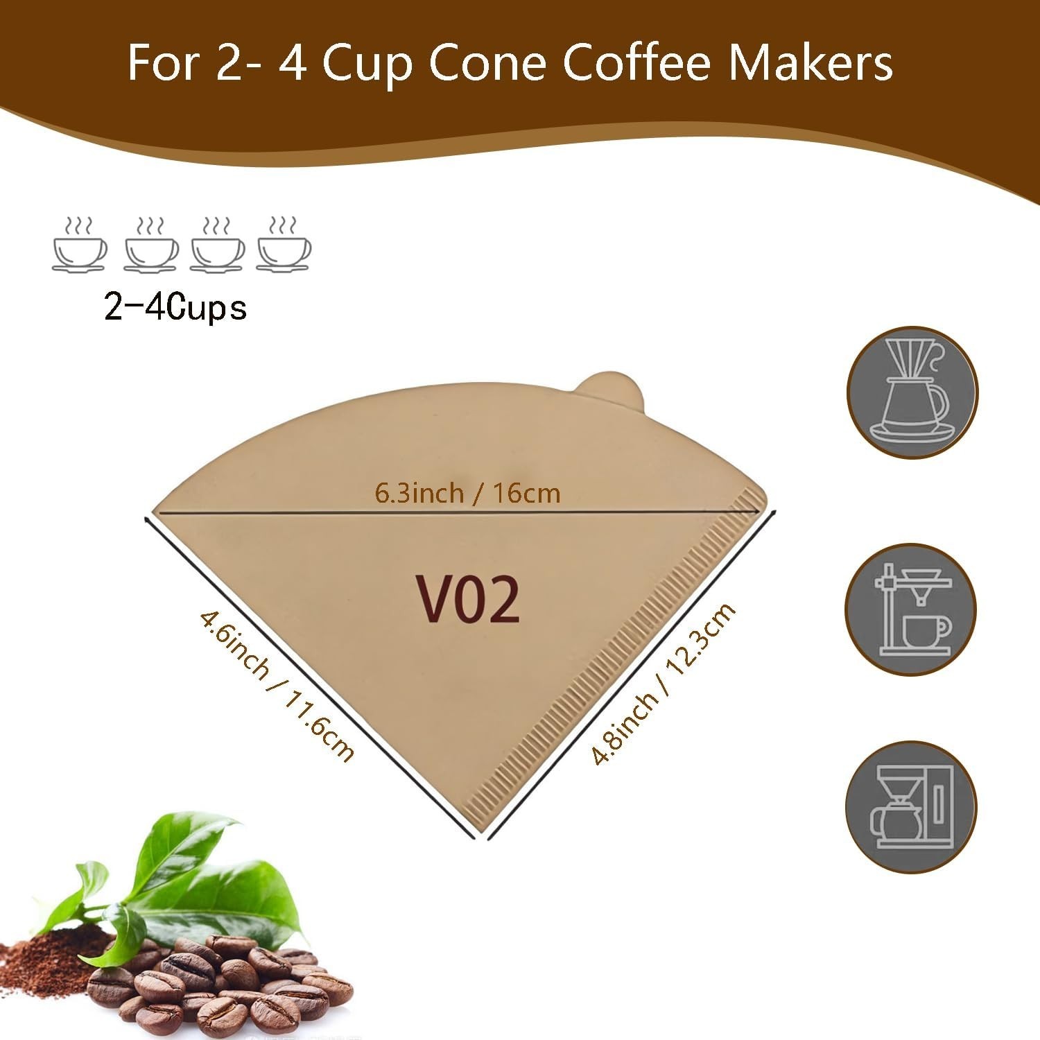 Coffee Filters,200 Count Disposable Coffee Paper Filters, Size 04 Unbleached ... gallery