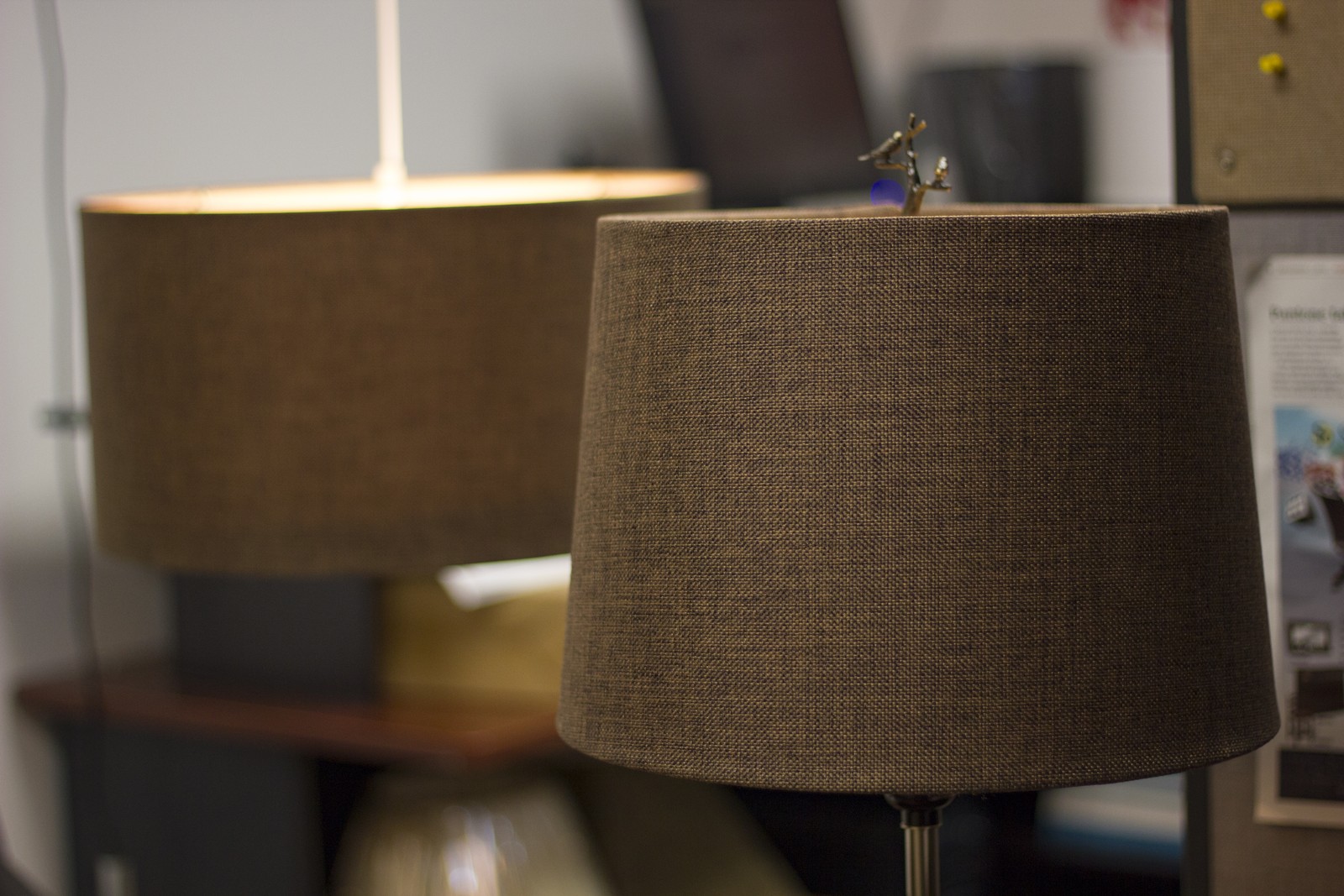 12x14x10 Hardback Drum Lamp Shade Chocolate Burlap gallery
