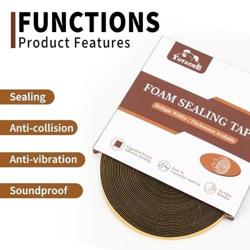 Thin Foam Tape Weather Stripping (.50) 1/2 Inch Wide x 1/16 1/2"x1/16"x33 FT gallery