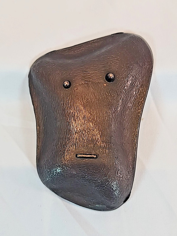 Unsigned Amorphous Theater Mask Brass Copper Black Trinket Dish gallery