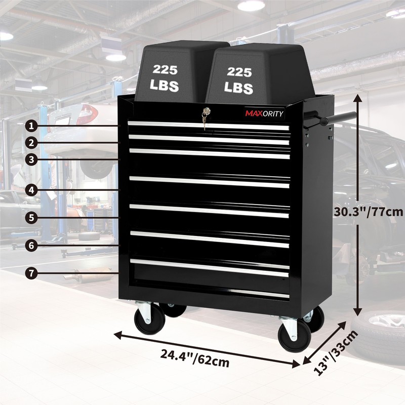 7-Drawer Rolling Tool Cart with Locking Mechanism & Wheels Mobile Tool Cabinet gallery