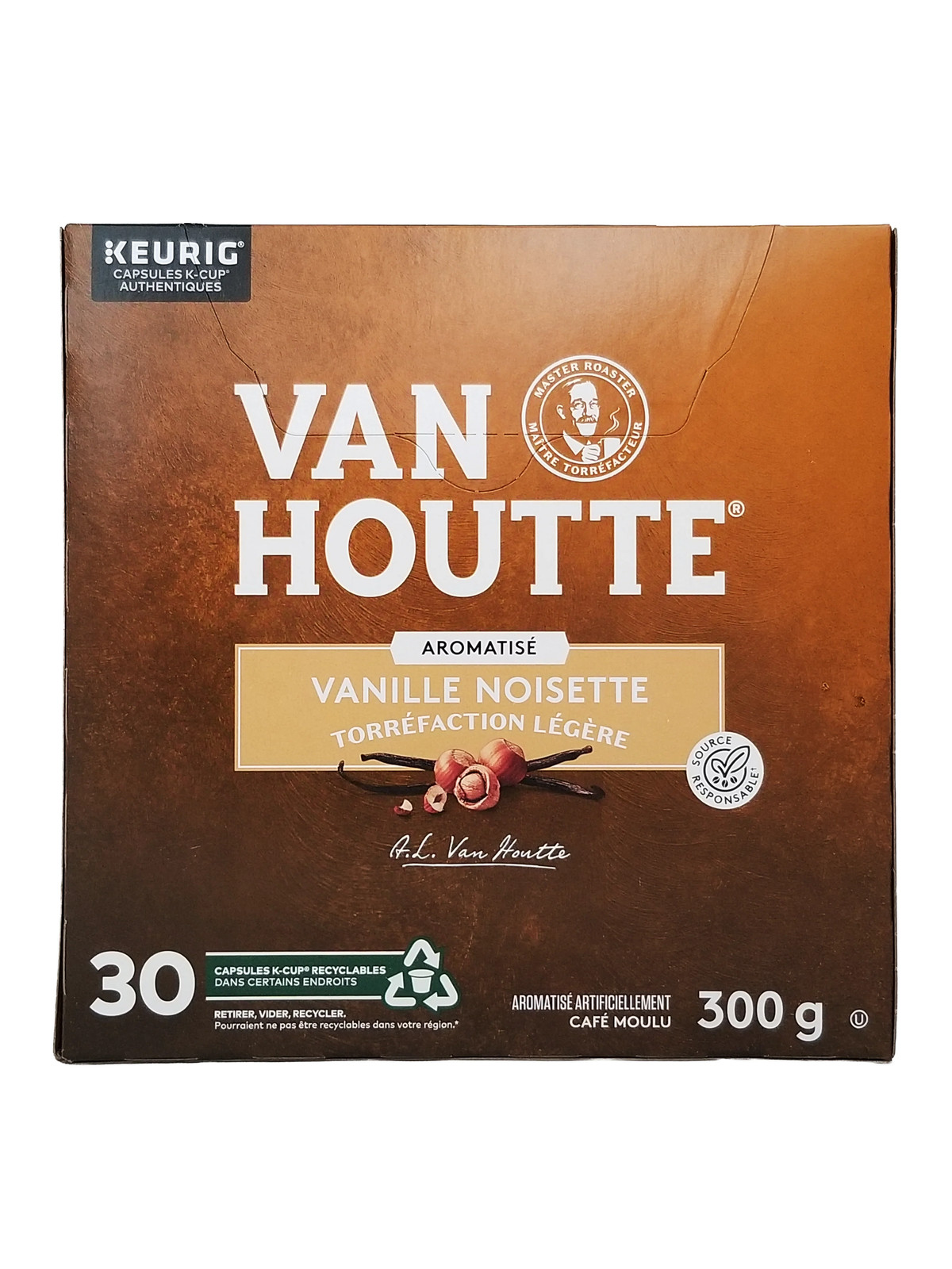 Van Houtte Vanilla Hazelnut Coffee, Light Roast, 30 K-Cups gallery