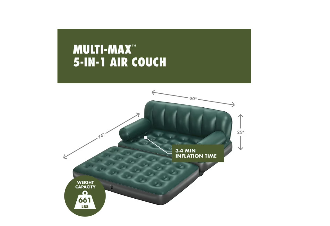 Ozark Trail Multi-Max 5-in-1 Inflatable Air Couch Queen Sofa Bed Sleeper Camping gallery