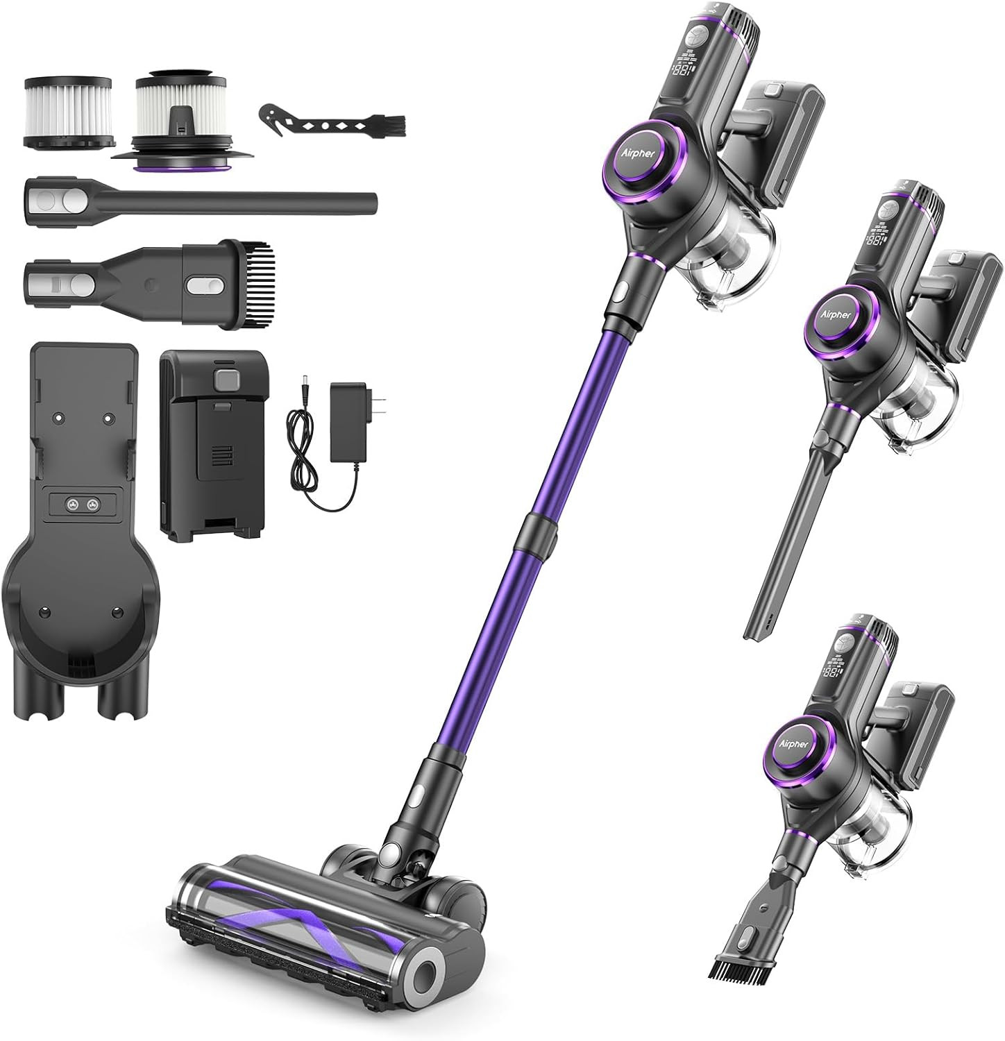 Cordless Vacuum Cleaner with 75Min Runtime & AI Suction for Pet Hair gallery