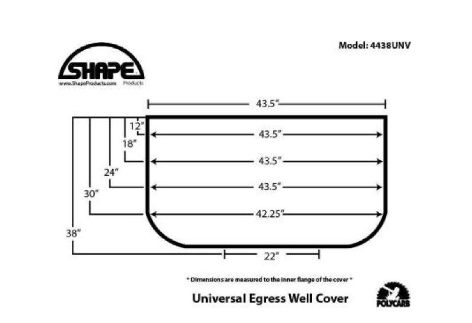 Universal Fit Window Well Cover Plastic Fire Egress 400lb Capacity 44 X 38 in. gallery