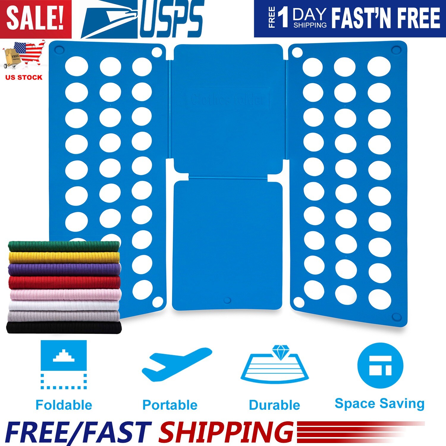 Adjustable T-Shirt Clothes Fast Folder Folding Board Laundry Organizer For Adult gallery