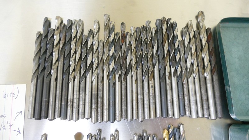 69pcs drill bit lot (random sizes in 1/4" to 1/8" range) (vintage, USA) gallery