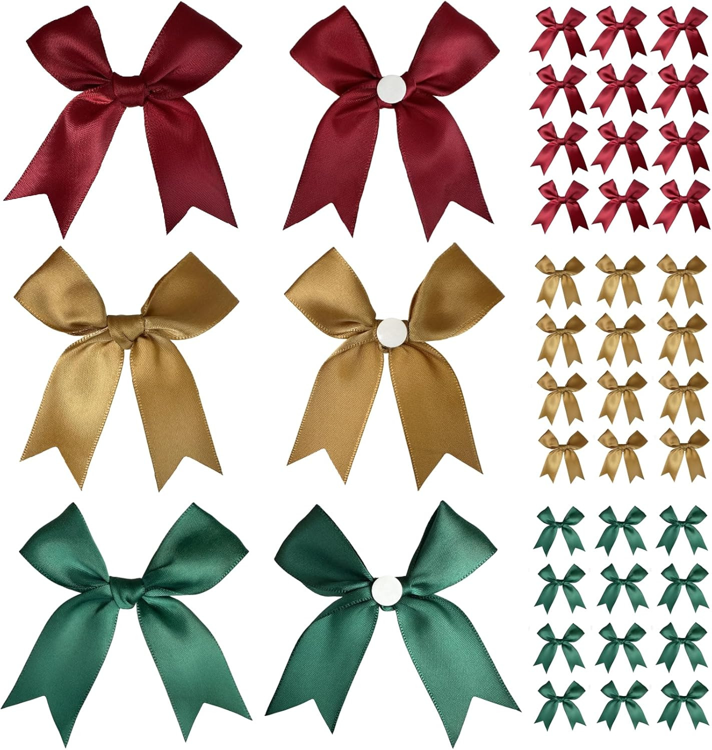 Gift Wrap Bows 3.3", 60Pcs Elegant Bulk Shiny Bows for Gift Wrapping (Deep Red/G gallery
