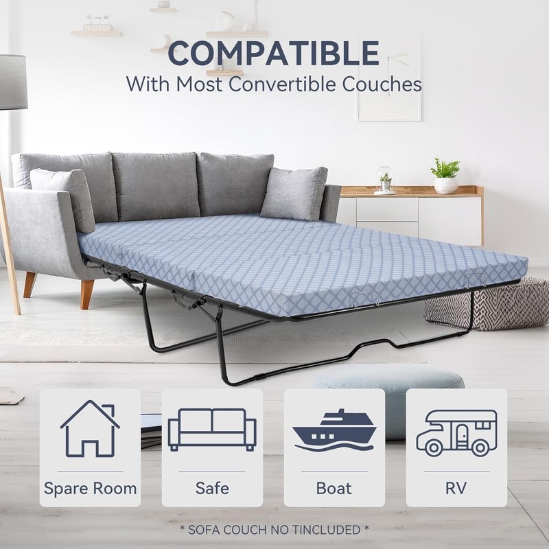 Foldable Sofa Bed Replacement Mattress Memory Foam 4" Pull Out Sofa Bed Mattress gallery