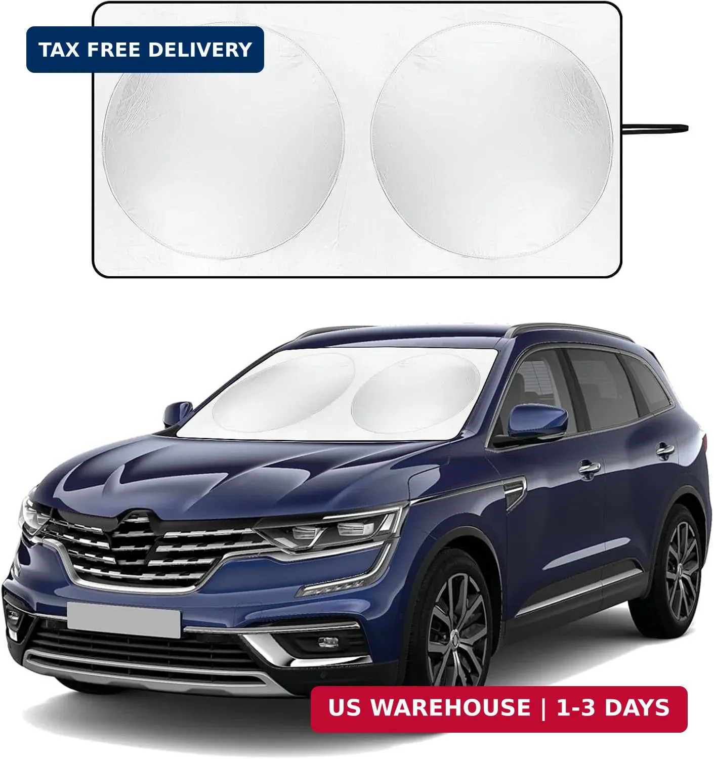 Windshield Sun Shade with Storage Pouch for SUVs, Durable 190T Polyester Sun Shi gallery