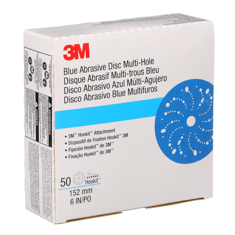 3M Hookit Blue Abrasive Disc 321U Multi-hole, 36184, 6 in, 800 gallery