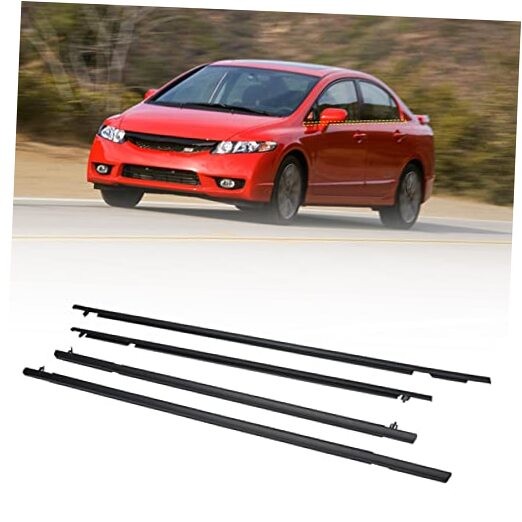 4 Pcs Car Outer Door Window Moulding Trim Weatherstrip Seal Belt 2006-2011 gallery