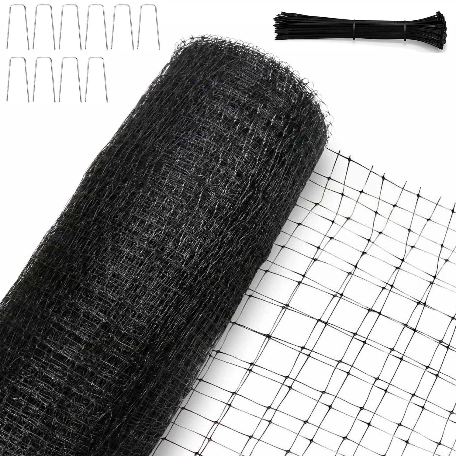 KLEWEE Bird Netting, 7.5 x 25 FT Heavy Plastic Duty Garden x 25 FT, Black gallery