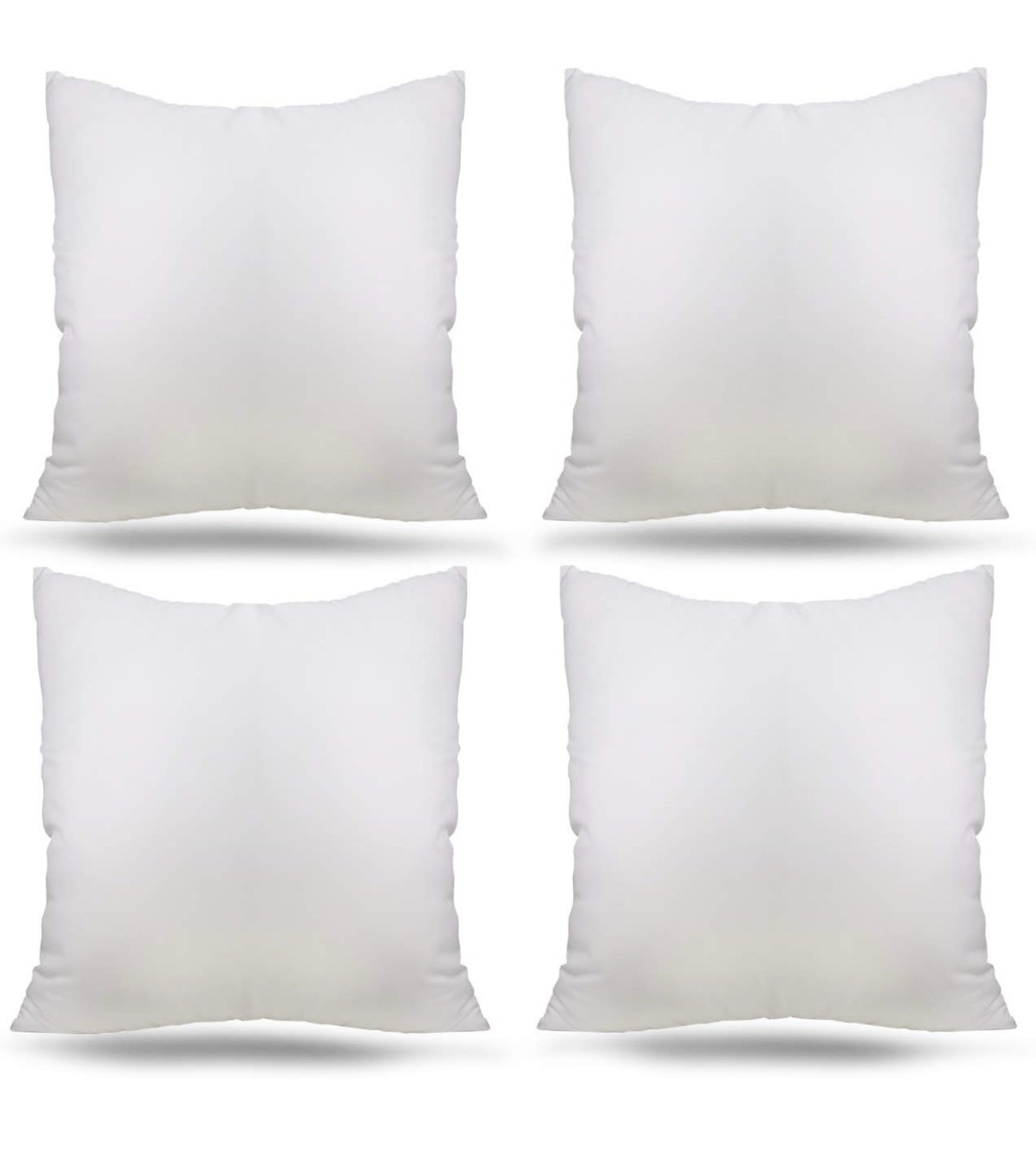 4Packs 18x18inch Throw Pillow Insert Hypoallergenic High Resilient Cotton White gallery