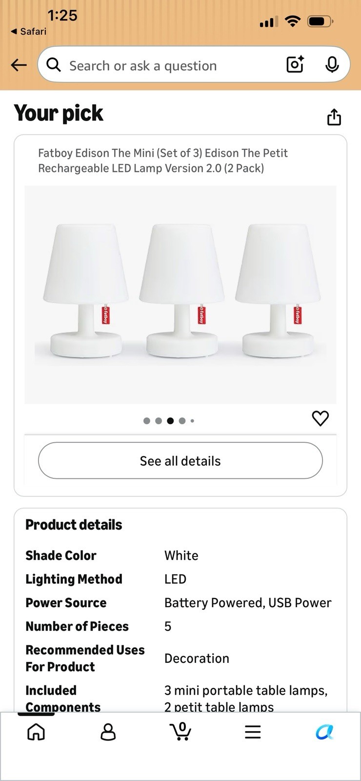 Fatboy Edison Mini LED Lamp Rechargeable with Charging Cable Pack of 3 gallery