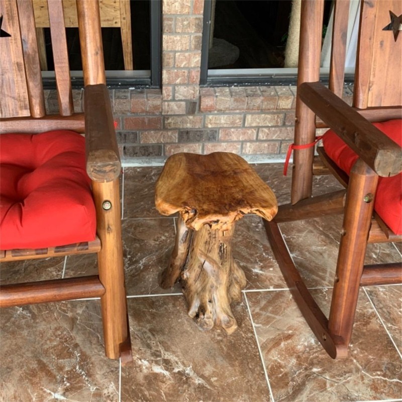 Rustic Cedar Roots Flower Stand Stool, Tree Stump Stool Side Table 19.5" H gallery