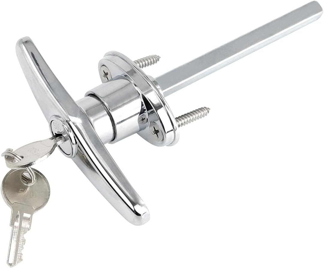 Garage Door Keyed T Handle Lock with 2 Keys Universal Replacement Brand-new US gallery