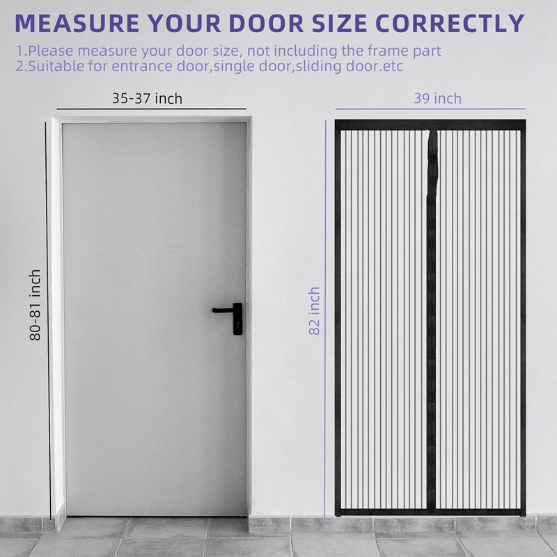 Magnetic Screen Door Mesh Curtain Durable Heavy Duty Mosquito Net Bug Hands Free gallery