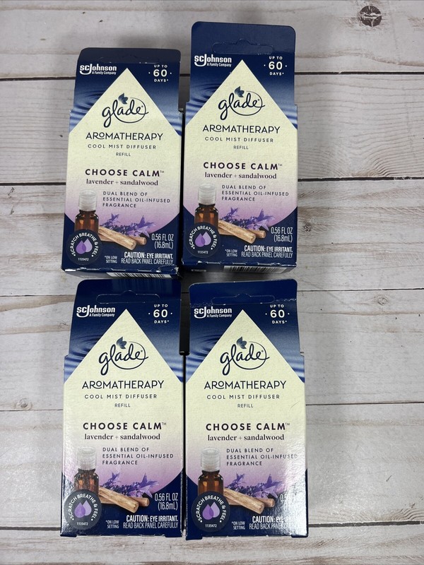 Glade Aromatherapy Cool Mist Diffuser Refill CHOOSE CALM Lavender Sandalwood 4x gallery