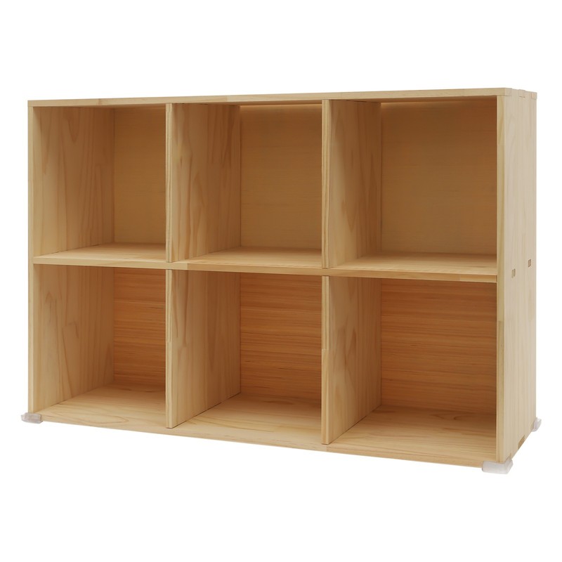 Solid Wood Bookcase with 6 Cubes - Stylish Storage & Elegant Design gallery