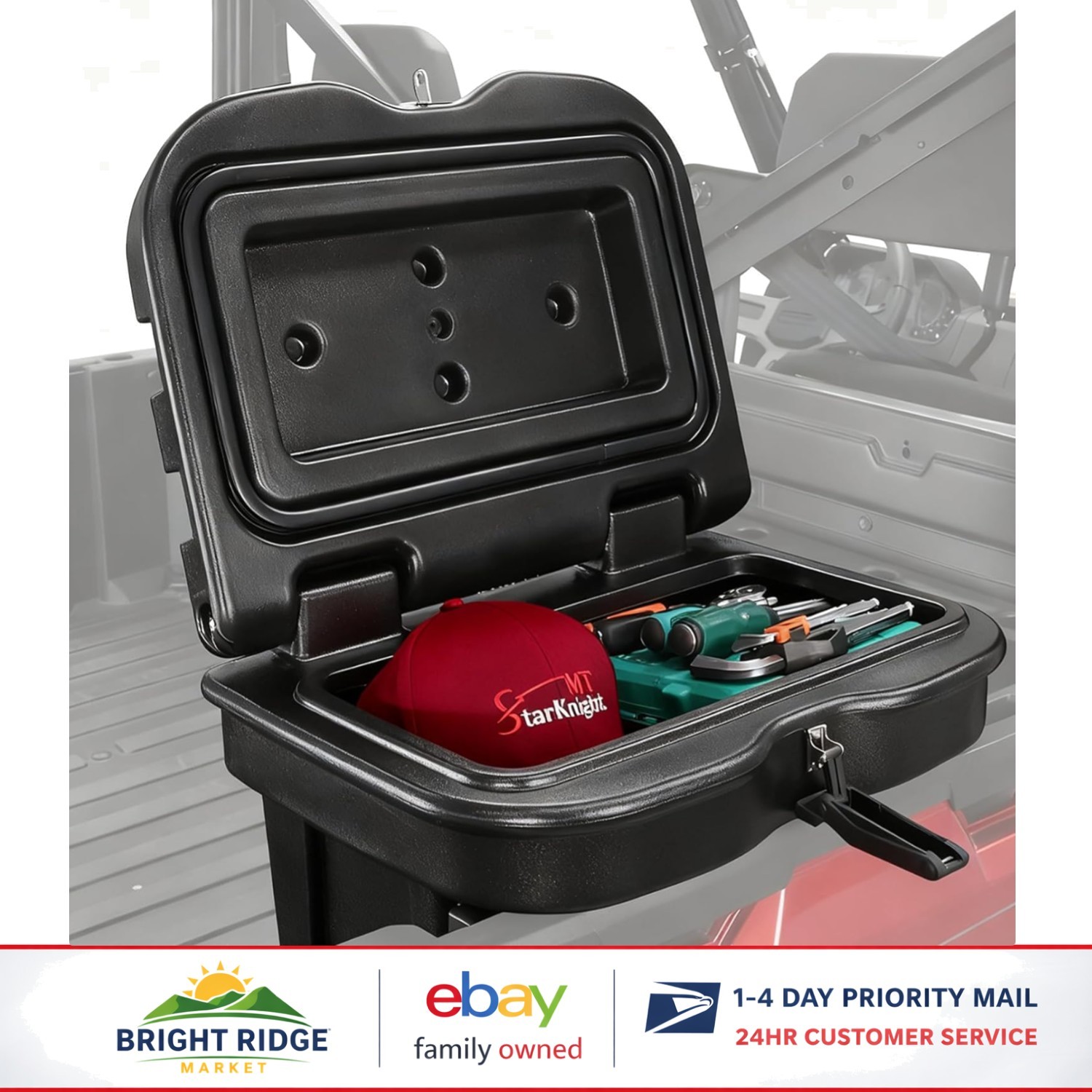 UTV Storage Box with 6 Gallon Capacity, Waterproof & Multi-Functional Design gallery