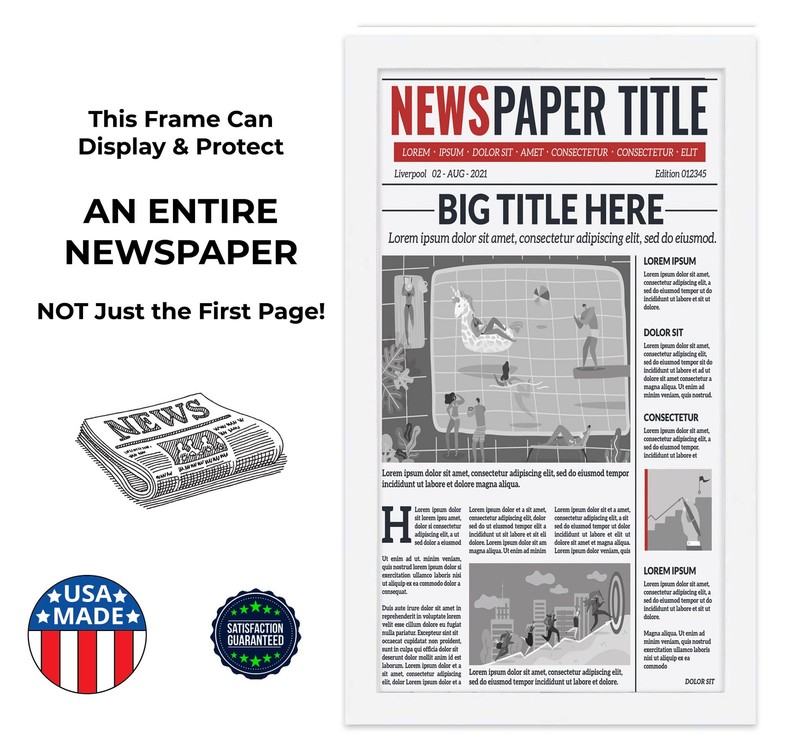 Solid Wood Newspaper Frame Matte White Finish Size 11x12 gallery