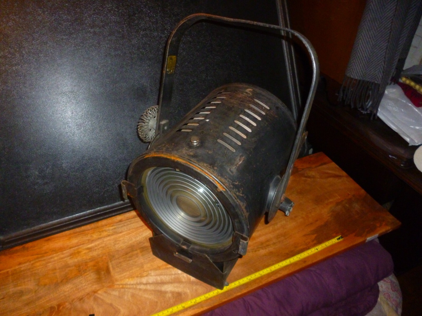 19lb Black, XL Mid-Century Stage Light, with Major provenance- RAAARRREE! gallery