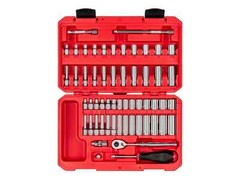 1/4 Inch Drive 6-Point Socket and Ratchet Set, 56-Piece (5/32 – 9/16 in., 4 -15)
