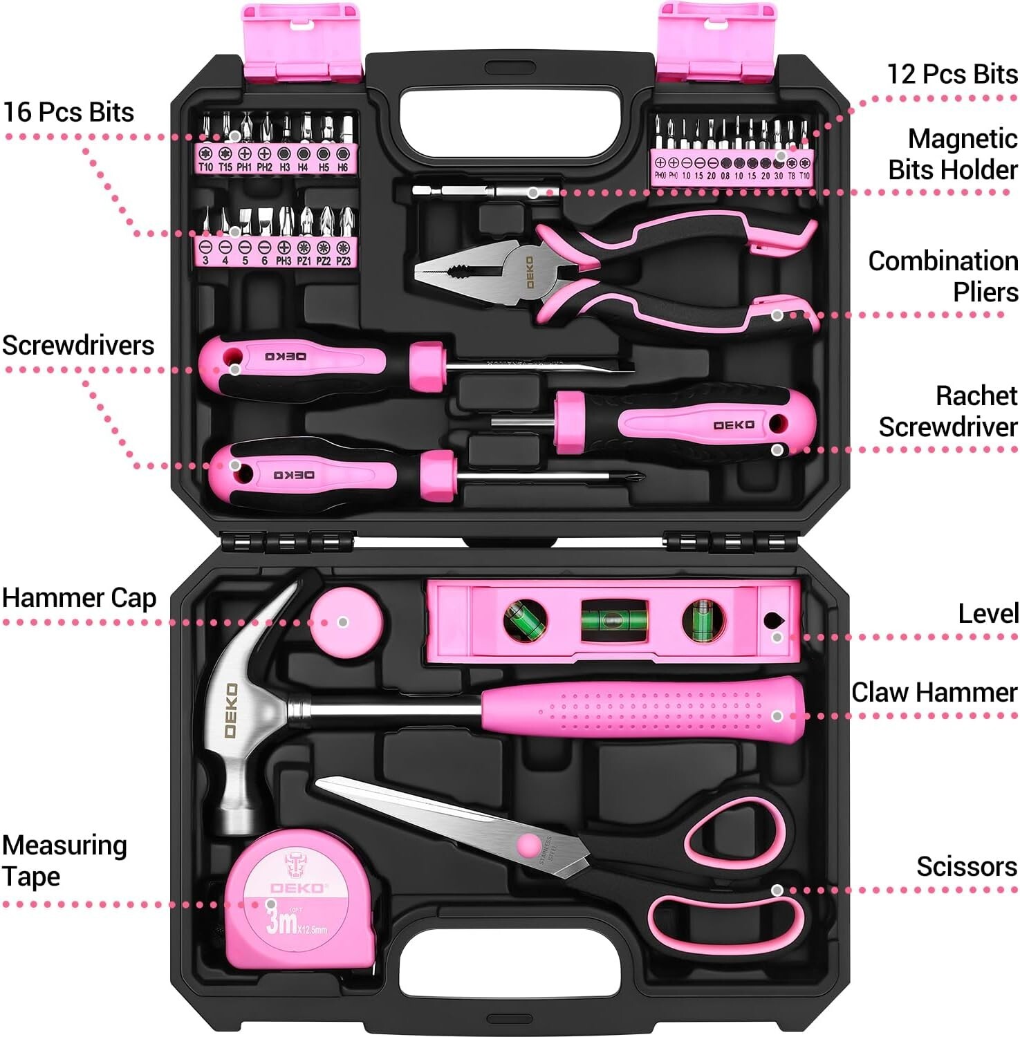 42PCS Pink Tool Set for Home Repair, Womens Tool Kit gallery