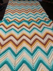Throw Blanket Crochet Afghan Hand Made LIKE NEW 4’x 6’ VERY CLEAN large VINTAGE￼