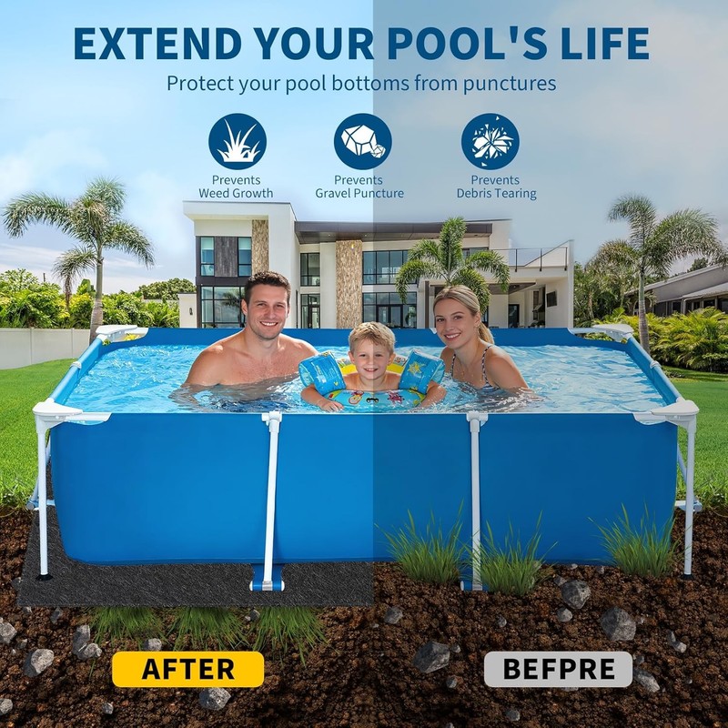 Rectangle Heavy Duty Pool Liner Pad For Above Ground Swimming Pools Protect gallery