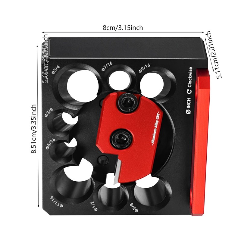 8-Hole Adjustable Dowel Maker Jig Drill Milling Tool CNC Aluminum Red/Black gallery