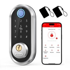 Smart Deadbolt, SMONET Fingerprint Electronic Deadbolt Door Lock with Keypad-…
