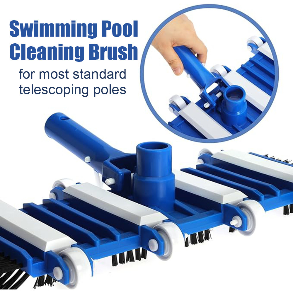 Flexible Pool Vacuum Head Rectangle Shape 14 Inch Heavy Duty with Wheel Brush
