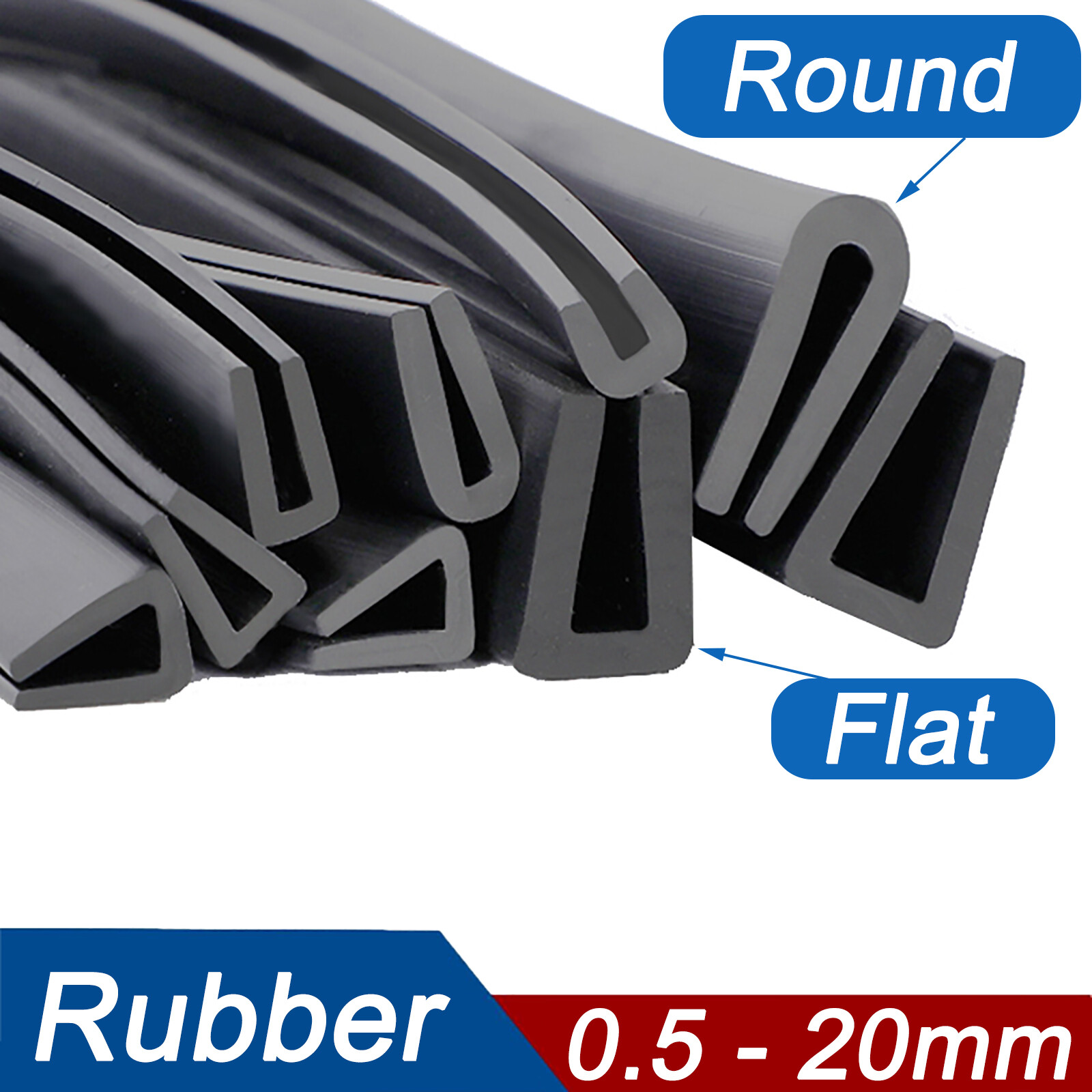 1mm-20mm Rubber U Shape Guard Edging Trim Seal Strip Door Table Edge Protector gallery