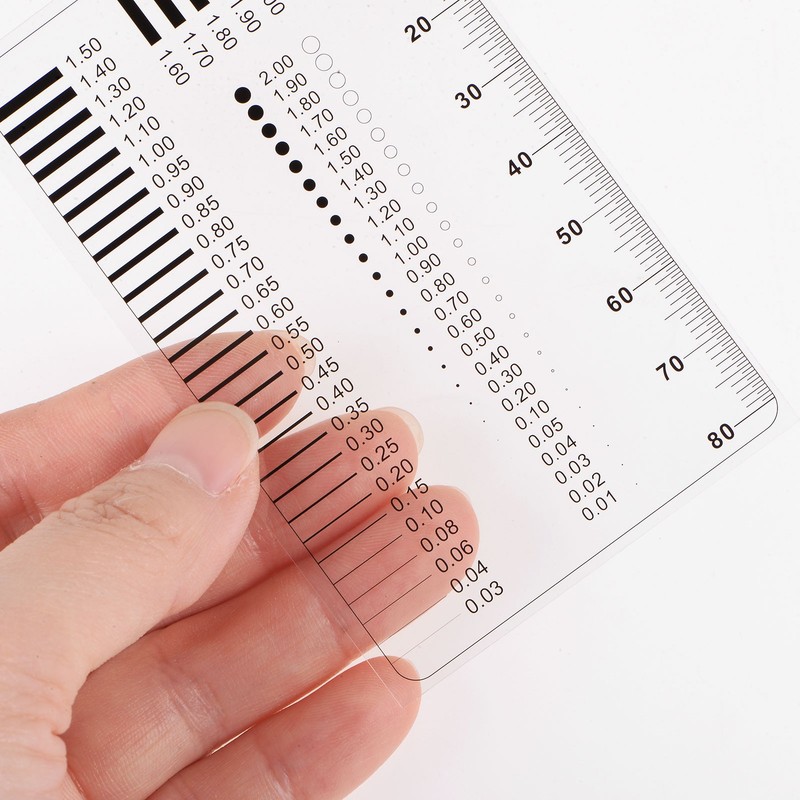 5pack Transparency SEC Size Estimation Chart 80mm Diameter Line gallery