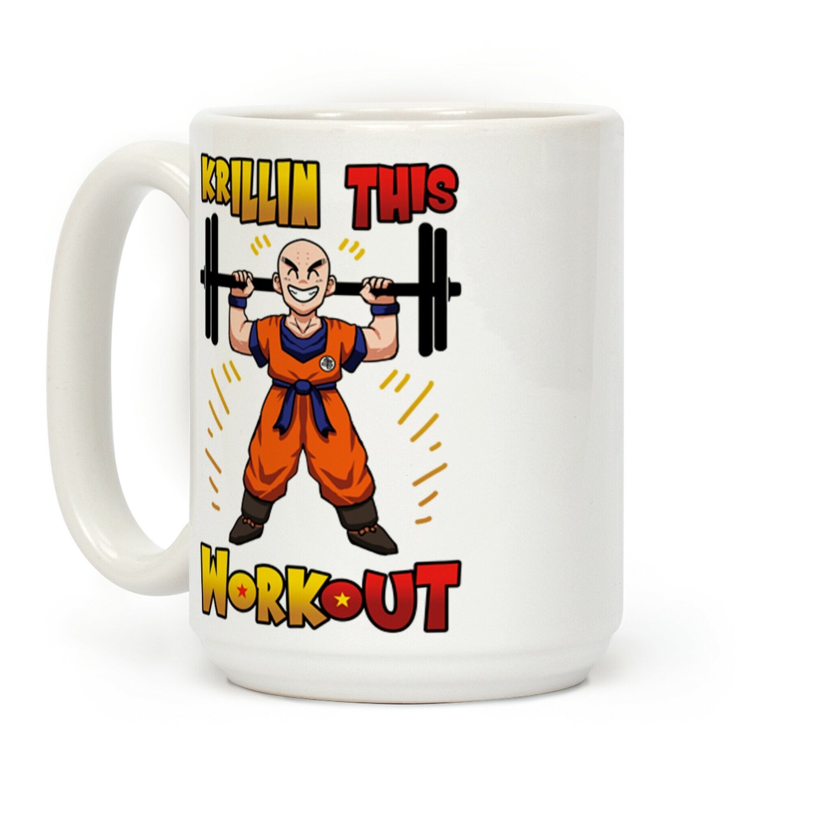 Krillin This Workout Coffee Mug, Anime Mug, Ceramic Cup 11oz 15oz gallery