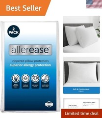AllerEase Soft Touch Pillow Protectors – Allergy Relief & Easy Care (Set of 2)