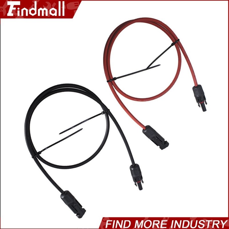 Findmall 1 Pair 15FT Durable Solar Panel Extension Cable Wire Connector 12AWG gallery