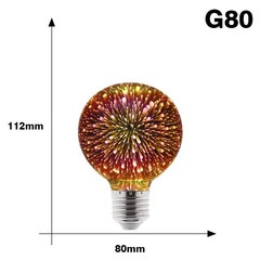 3D Decoration LED Edison Light Bulb E27 6W 110V 220V Vintage Star Fireworks Lamp