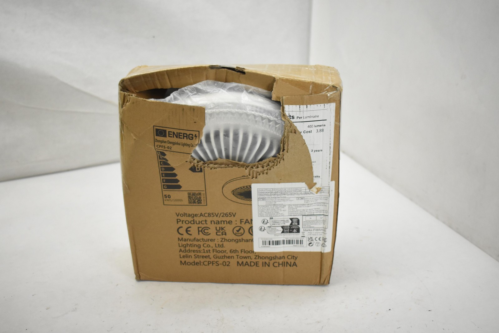 FIBRAVE Fan Lamp Ceiling Light 50W LED Model CPFS-02 AC85-265V New Open Box gallery