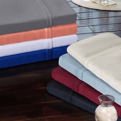 300 Thread Count Modal from Beechwood Solid Bed Sheets Flat Fitted Sheet Set