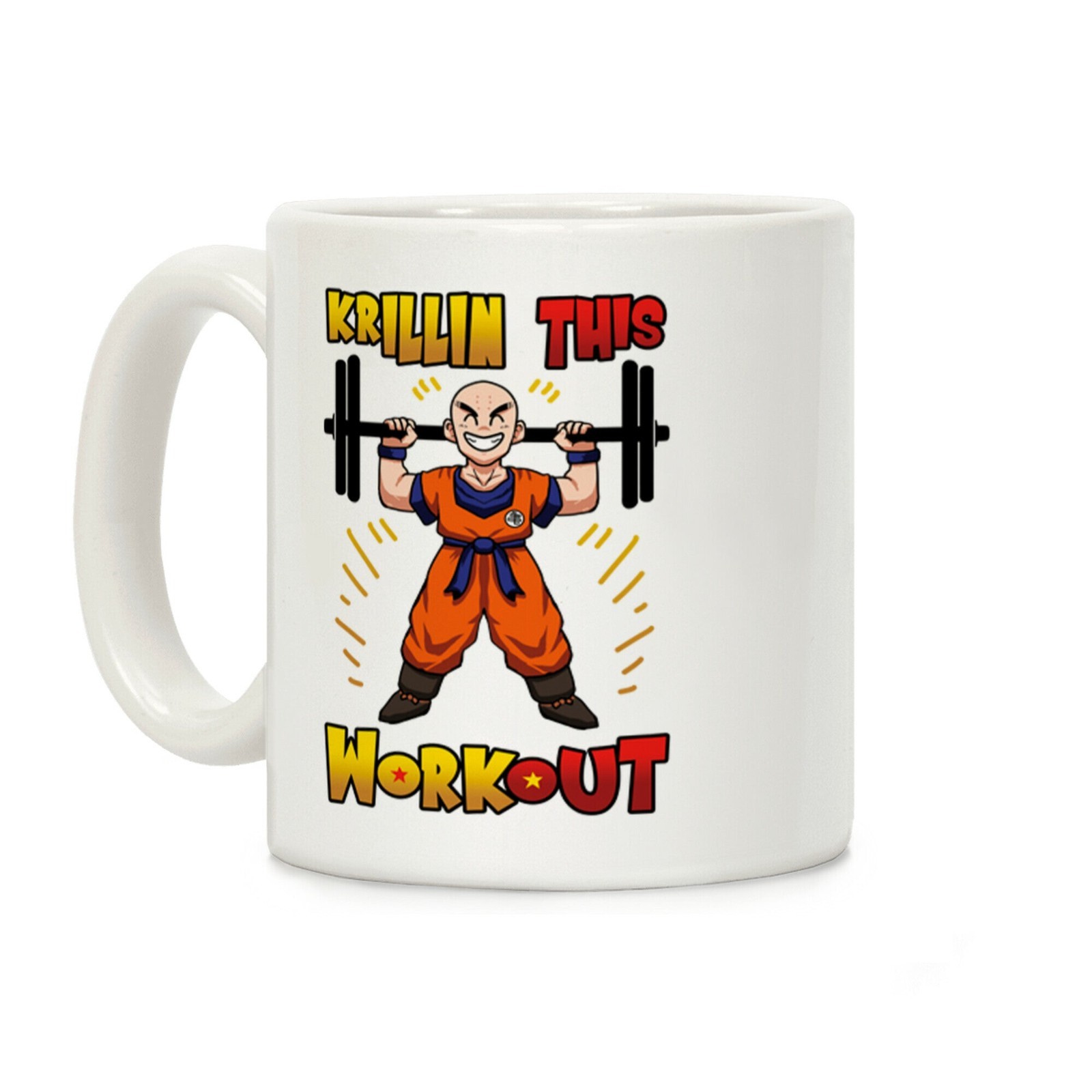 Krillin This Workout Coffee Mug, Anime Mug, Ceramic Cup 11oz 15oz gallery