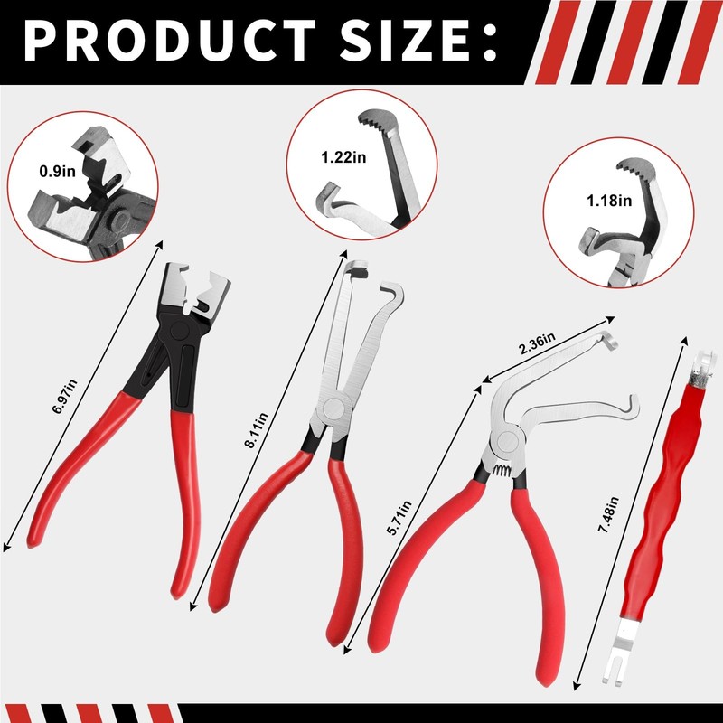 【5-Pcs Kit】Electrical Disconnect Pliers Set w/Gloves - Auto Connector Tool fo... gallery