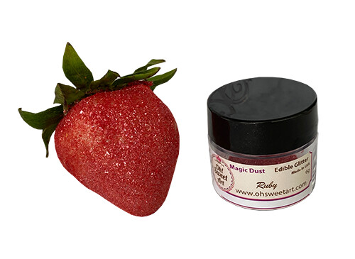 Edible Glitter dust RUBY ( 6 grams ) Magic dust , Kosher, Gluten free FDA gallery