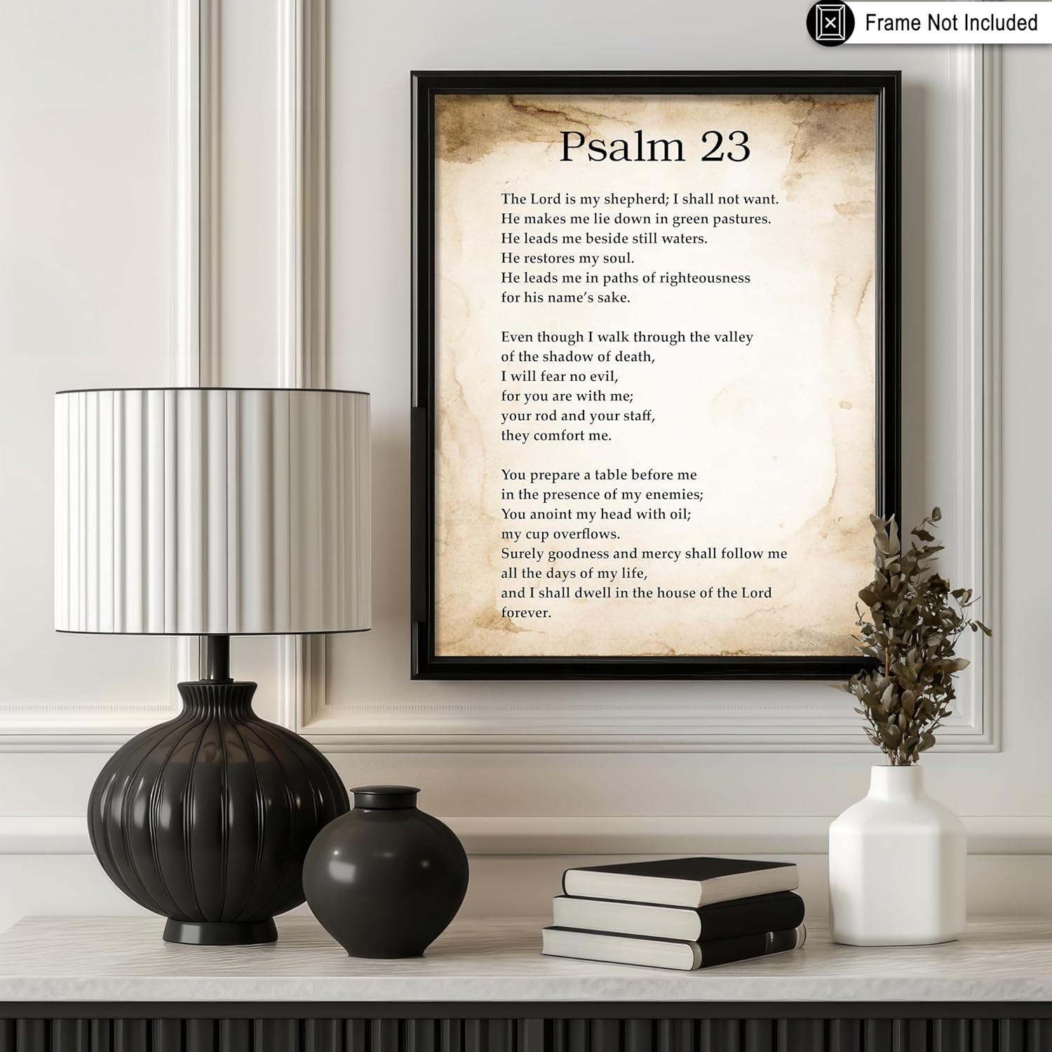 Psalm 23 Print - Bible Verse Poster - Scripture Art - Inspiring Gift for Men, Wo gallery