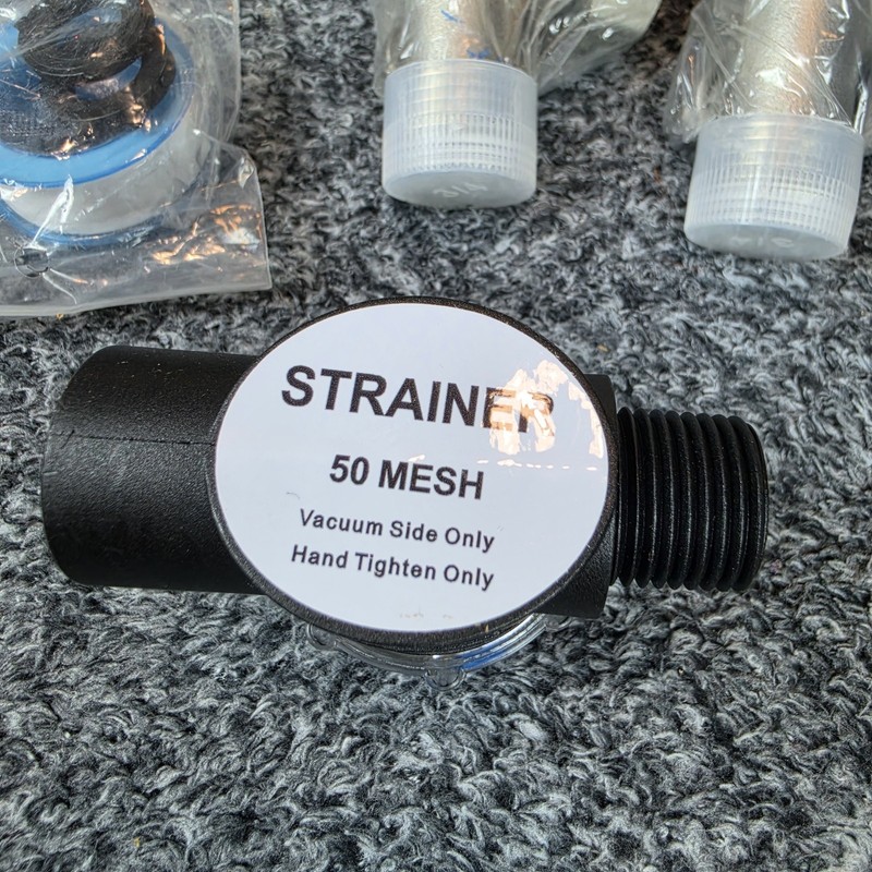 Garden Hose Inline Strainer Filter 50 Mesh w/ 90° Elbow Connector & Fittings Set gallery