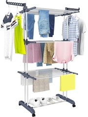 HOMIDEC Clothes Drying Rack, Oversized 67.7H x 19.7W x 30L inches, Gray