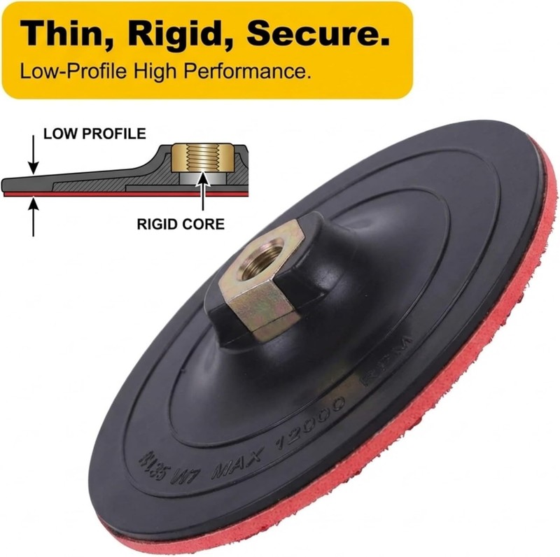 5 inch Hook and Loop Backing Pad Buffing Sanding Pad for Angle Grinder 5/8-11 UN gallery