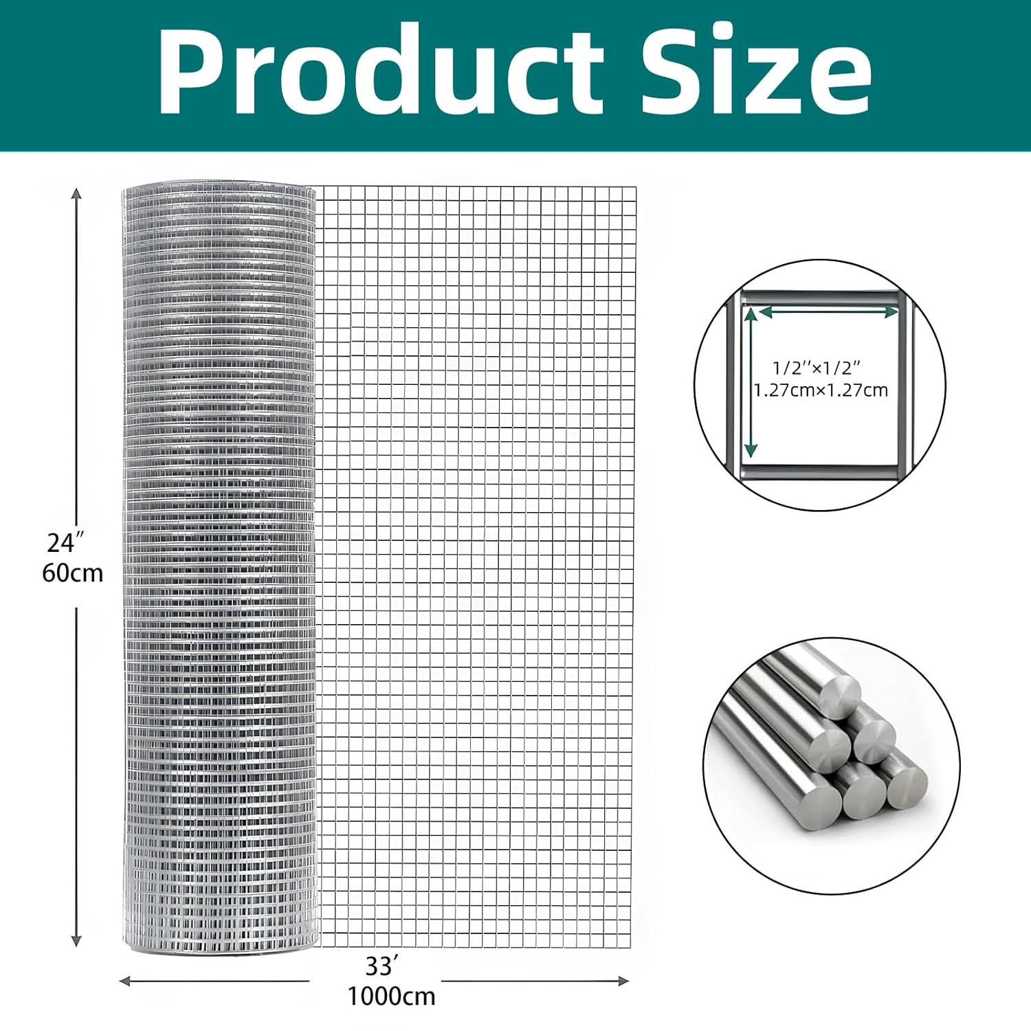 304 Stainless Steel Hardware Cloth Wire Mesh Roll, 1/2 Inch 19 Gauge Welded Fenc gallery